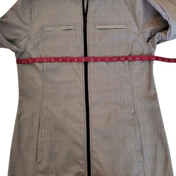 Mondetta Womens Full Zip Front Fleece Lined Plaid Trench Rain Coat Jacket Medium - Picture 15 of 15